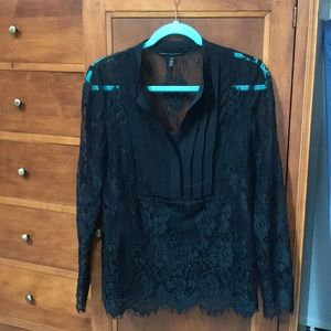 Lace mandarin collar blouse